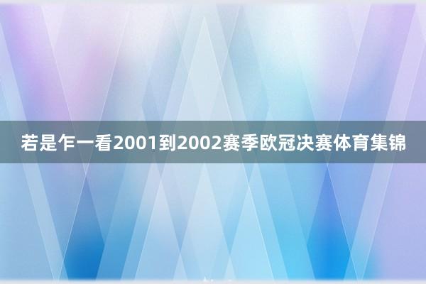 若是乍一看2001到2002赛季欧冠决赛体育集锦